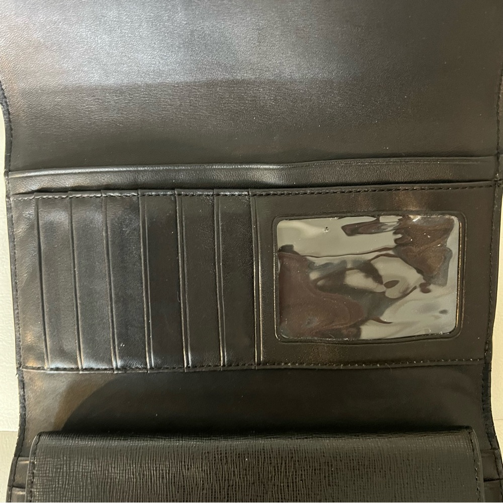 Coach Saffiano Leather Tri-Fold Checkbook Wallet - Picture 9 of 13